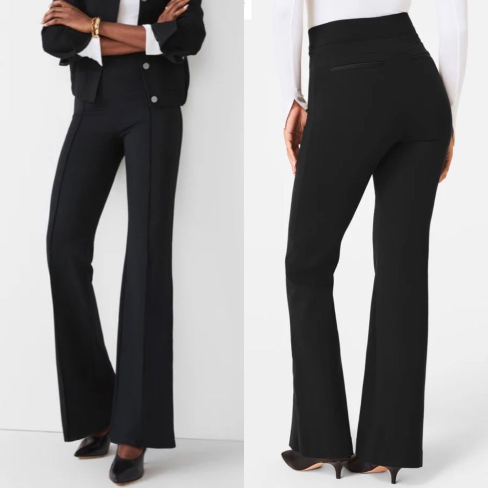 SPANX super smooth perfect fit high rise ponte flare leg pants M petite